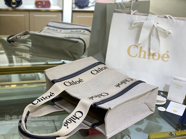 Chloe女包 克洛伊經典Woody Tote中號手袋 Chloe帆布托特包購物袋  jjh1252